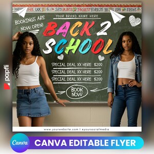 Editable Back To School Flyer, Back 2 School Flyer, Back to school hair flyer, Back to school sale flyer, Braid Special Flyer, Instant