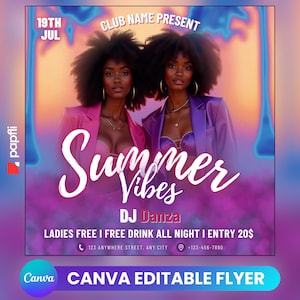 Volante de fiesta en la piscina, anuncio de fiesta en la piscina para redes sociales, invitación editable para la piscina de verano, Canva DIY, fiesta de cumpleaños en la piscina de verano Canva