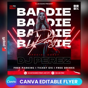Editable Baddie Tuesday Flyer, Tuesdays Club Flyer, Urban Party Flyer, Club Flyer Template, Club Party Flyer, Party Flyer, Canva