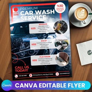 Ulotka dotycząca usług detailingu samochodowego, edytowalny szablon ulotki, ulotka dotycząca usług detailingu samochodowego, ulotka dotycząca czyszczenia myjni samochodowej, gotowa ulotka dotycząca usług detailingu samochodowego