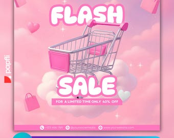 Flash Sale Flyer, Editable Flyer Template, New Arrivals Flyer, Lash Sale Flyer, Hair Sale Flyer, Premade Beauty Boutique Business Flyer