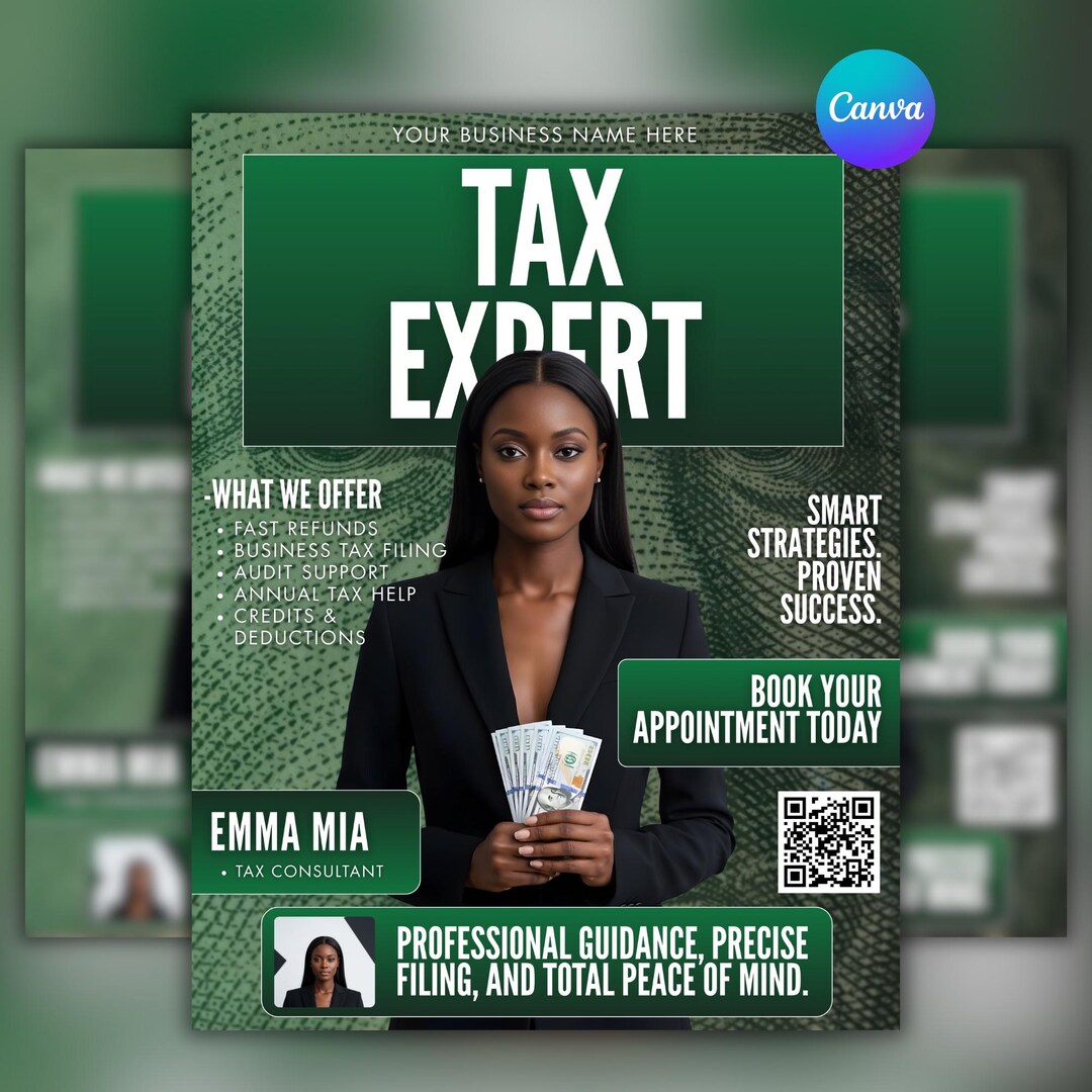 Tax Expert Magazine Flyer: Editable Tax Prep & Refund Promo Template ...