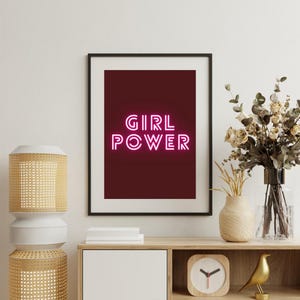 Girl power DIGITAL POSTER gift Home decor instant download Modern Abstract minimalist feel good Wall Art, Female  Women Empowerment Feminism