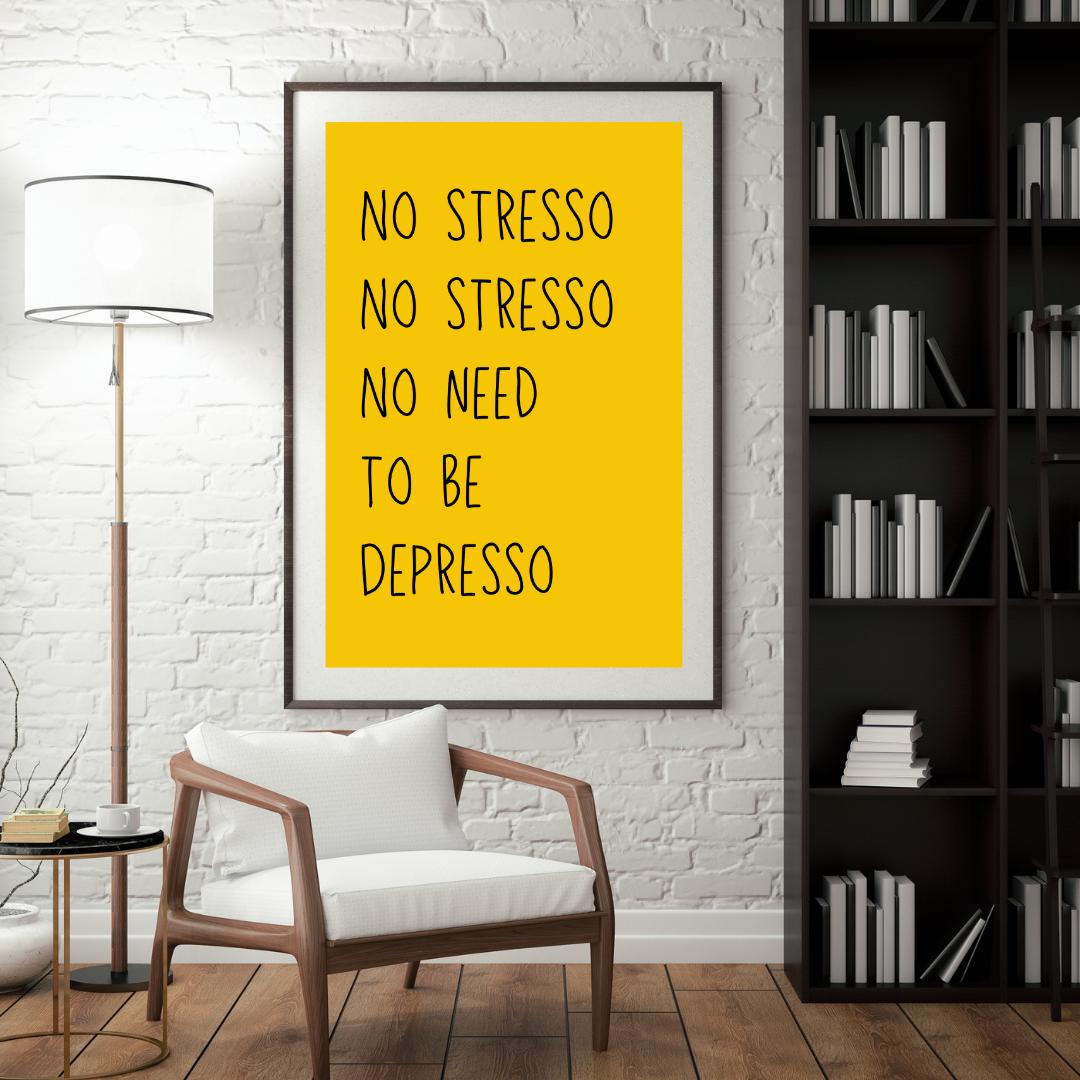 Espresso Macchiato DIGITAL POSTER Home decor instant download Modern Abstract minimalist feel good Wall Art, Eurovision Estonia No stresso
