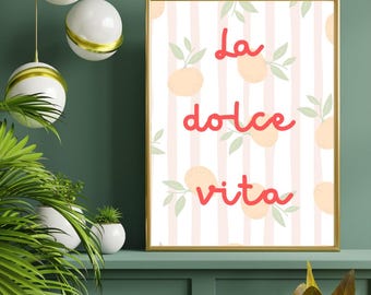 La Dolce Vita DIGITAL POSTER Italy collection Home decor instant download Modern Abstract minimalist feel good Wall Art, Celebrating life