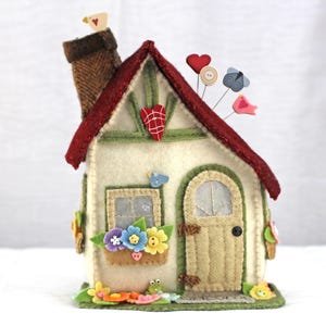 Whimsical Storybook Cottage Pincushion PDF Pattern, Includes 19 Pages Instruction, Pattern Sheets, & Guides, Instant Digital Download