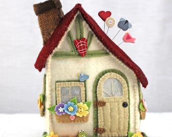 Whimsical Storybook Cottage Pincushion PDF Pattern, Includes 19 Pages Instruction, Pattern Sheets, & Guides, Instant Digital Download