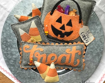 Trick or Treat Trio Appliqué Pattern Collection *Download* + BONUS Bewitching Bonnet Pattern!