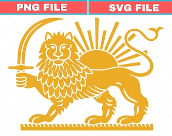 Persian Flag SVG, Lion and Sun Symbol, Iran Png (Digital Download)