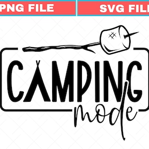 Campingläge SVG PNG, Glad Campare, Campingliv, Familjesemester (Digital Nedladdning)