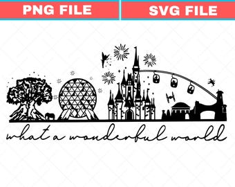 Disneyworld Family Svg, What a Wonderful World Disney Png, Disney World Svg, Epcot Png, Disneyworld Castle