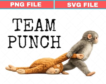 Team Punch Monkey Shirt SVG, PNG (digitaler Download)