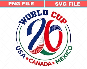 World Cup 2026 SVG | USA Canada Mexico, Football T-Shirt Design PNG