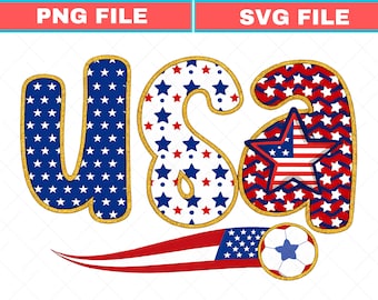 USA Soccer 2026 SVG PNG, Patriotic Game Day Shirt Design (Sublimation File)