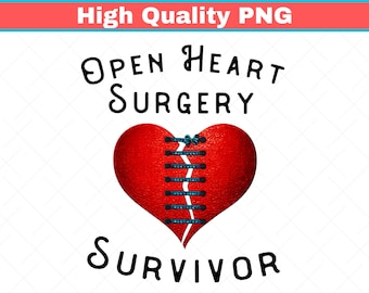 Herz-Chirurgie-Überlebendes Png - genähtes Herz Design (Digitaler Download)