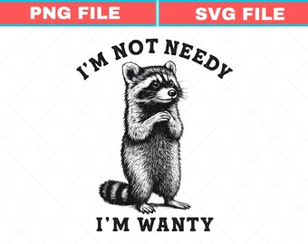 Funny Raccoon SVG, Sarcastic Animal Quote, Retro Trendy Sassy (Digital Download)