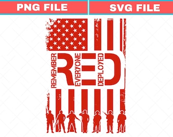 Remember Everyone Deployed American Flag SVG PNG, Veteran Military Support (Digital Download)
