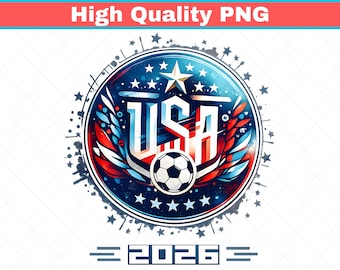 USA 2026 Soccer PNG: Patriotic Sports Graphic (Digital Download)