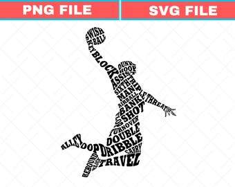 Men's Basketball Player Typography - Men's Long Sleeve Svg - Short Sleeve T-Shirt - Png