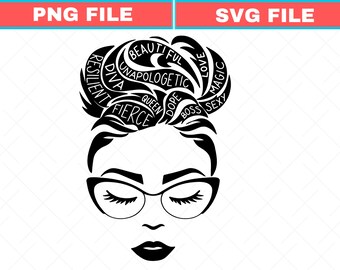 Empowered Black Woman SVG PNG: Resilient, Fierce, Queen (Digital Download