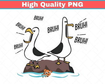 Bruh Bruh Bruh Nemo Seagull Comfort Colors Png, Finding Nemo Png, Seagull Disney Png, Disney World Png, Matching Family Vacation Png