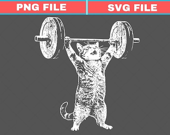 Funny Cat Gym Svg, Cat Workout Png, Funny Deadlift Cat Meme Svg, Gym Pump Cover, workout Png, unisex cat lover gift