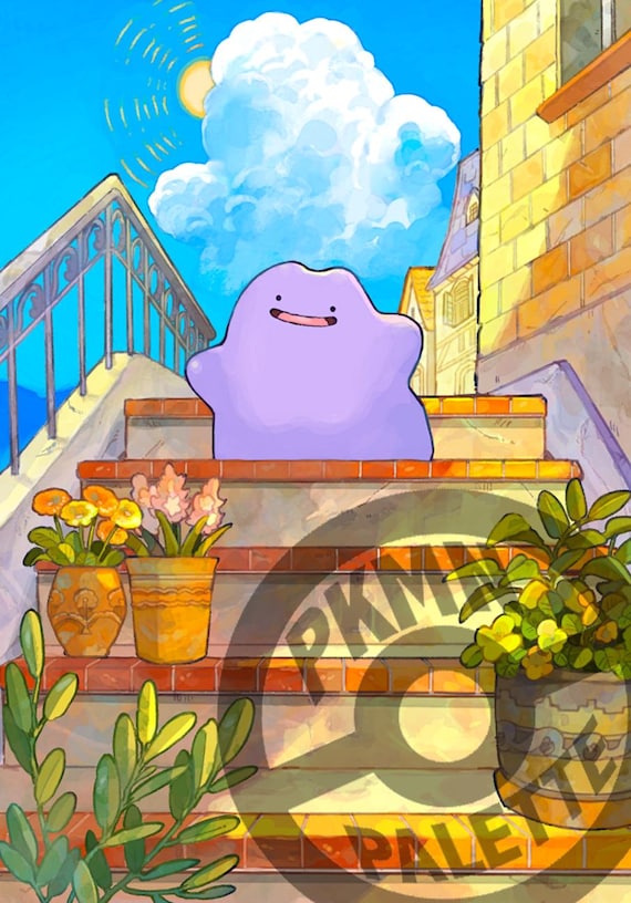 Ditto Pokemon Card TCG Pocket Digital Art Illustration Rare - Etsy