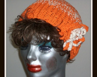 ORANGE BLOSSOM  CLOCHE   Hat  Knit  Beanie  Girls  Teens