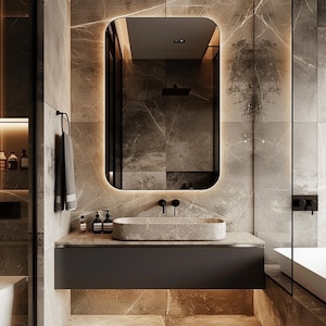 Rectangle LED Mirror, Bathroom Mirror, Sink Mirror, Bedroom Mirror, Warm/Neutral/Cool LED, Decorative Mirror, Circular Mirror, Wall Mirror