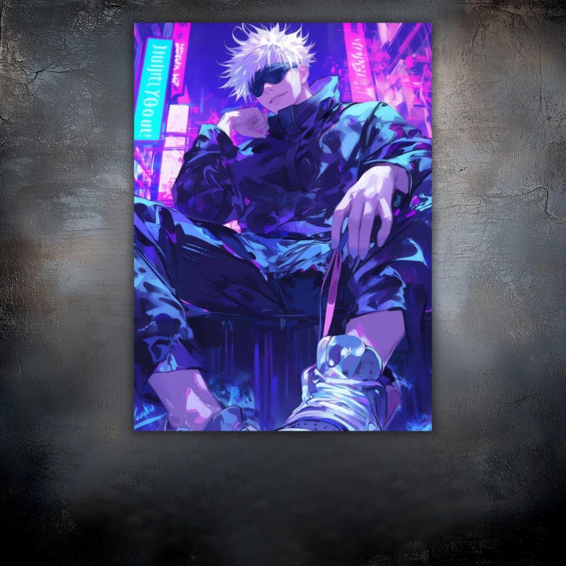 Gojo Satoru Metal Poster: Jujutsu Kaisen Anime UV Print Wall Art - Etsy ...