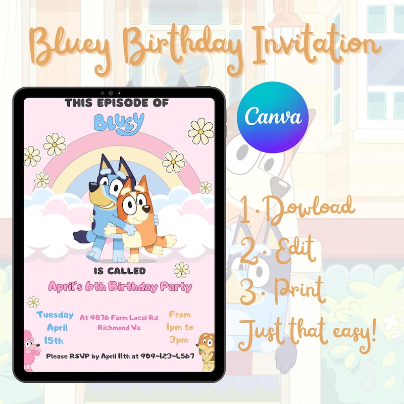This Episode of Bluey is Called Template Etsy