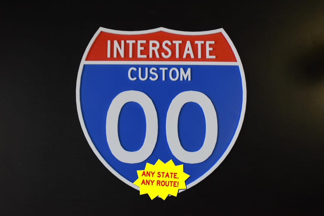 Customizable Interstate Sign - Etsy