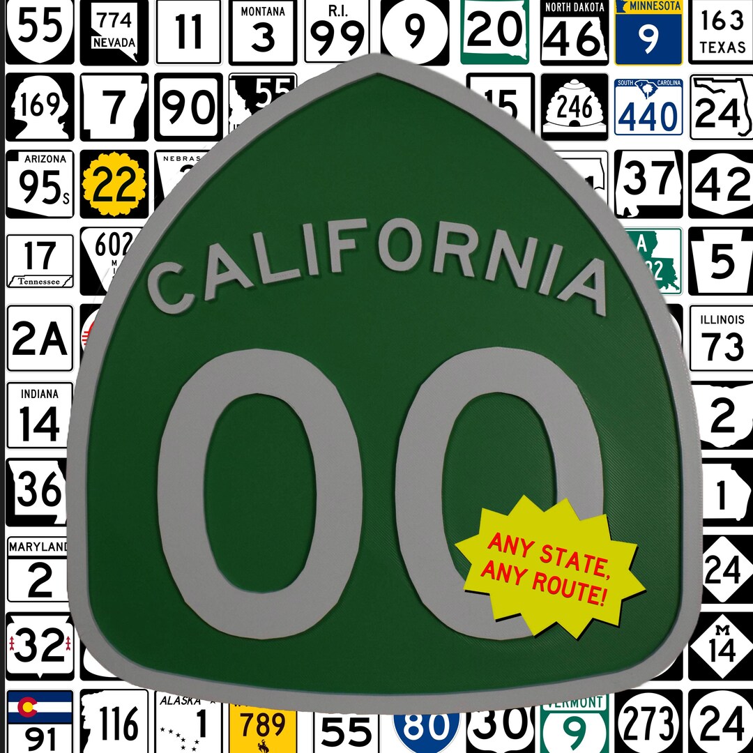 Customizable US State Route Sign (ALL STATES) - Etsy