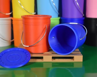 Mini secchiello con coperchio – Piccolo contenitore in plastica – Disponibile in vari colori e dimensioni