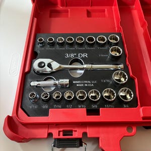 3/8” DR Socket Organizer (For MILWAUKEE PACKOUT 48-22-8431)
