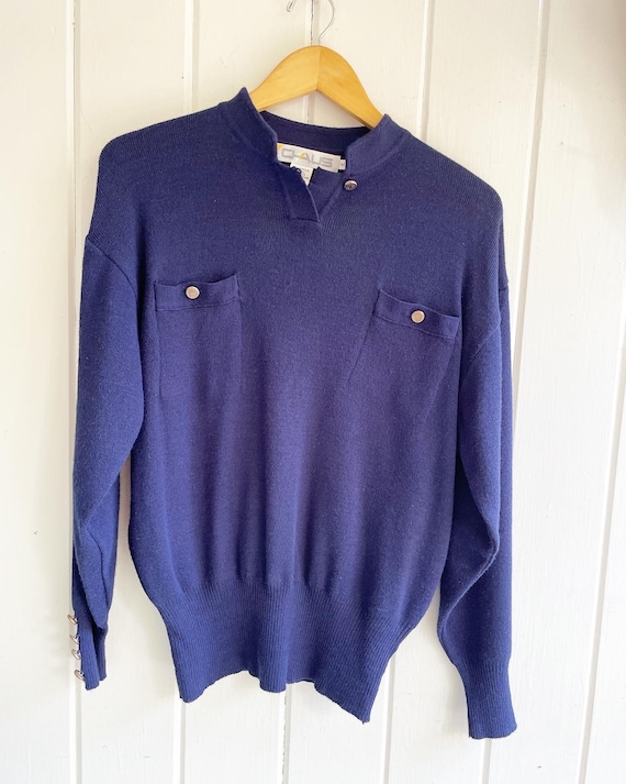 Vintage Navy Blue Womens Chaus Sweater. Blue Vinta