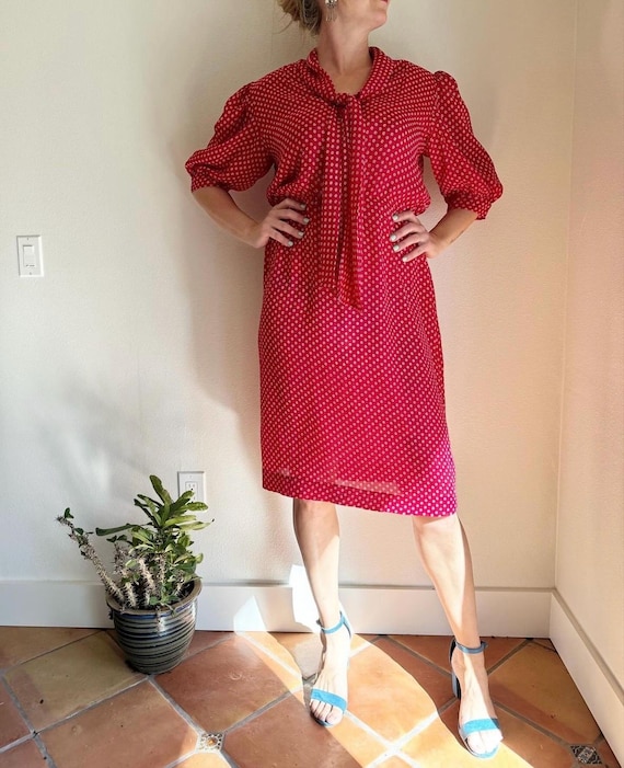 open lace back dress Asymmetrical Red Midi Dress with Neck Tie