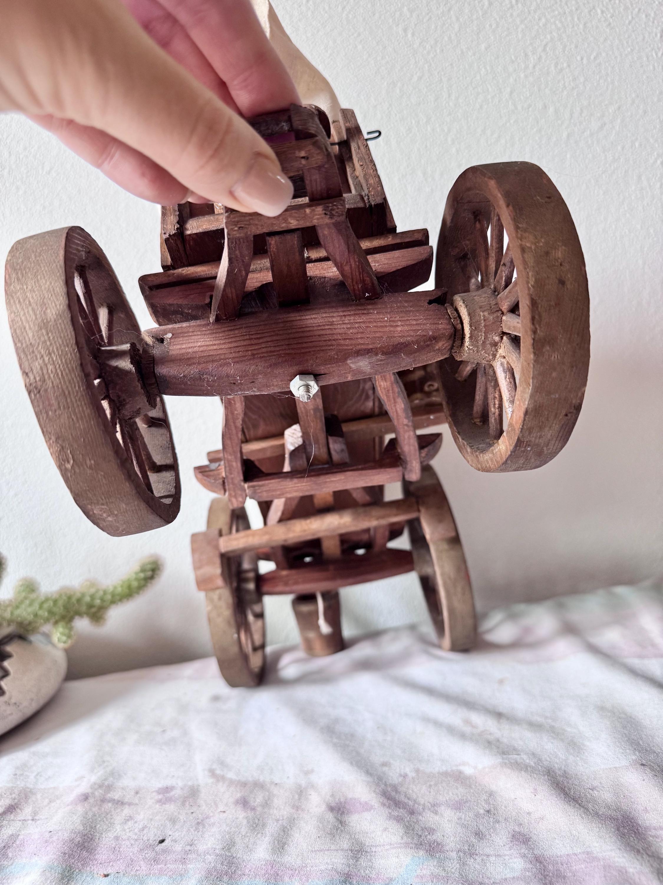 Vintage 16” Wooden Covered Wagon Lamp Conestoga Wagon Light Western ...
