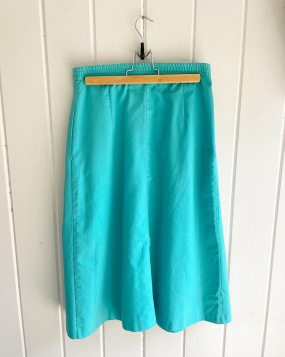 Vintage Turquoise Button Up Skirt. Teal Skirt. Bu… - image 5