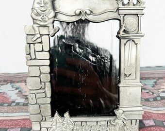 Lenox Kirk Stieff Pewter Humpty Dumpty Picture Frame 4x6 Photo. Vertical Photo Frame. Mother Goose Nursery Rhymes. Humpty Dumpty; Mary, Mary