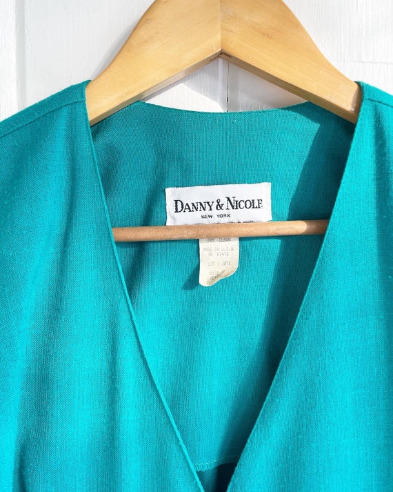 Vintage Danny & Nicole Short Sleeve Turquoise and… - image 6