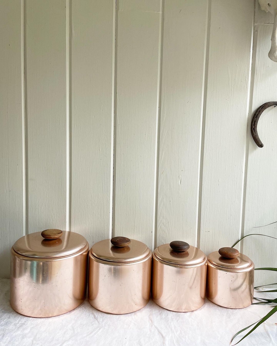 Vintage Mirro Rose Gold Canister Set of 4 Mirro Aluminum Canisters