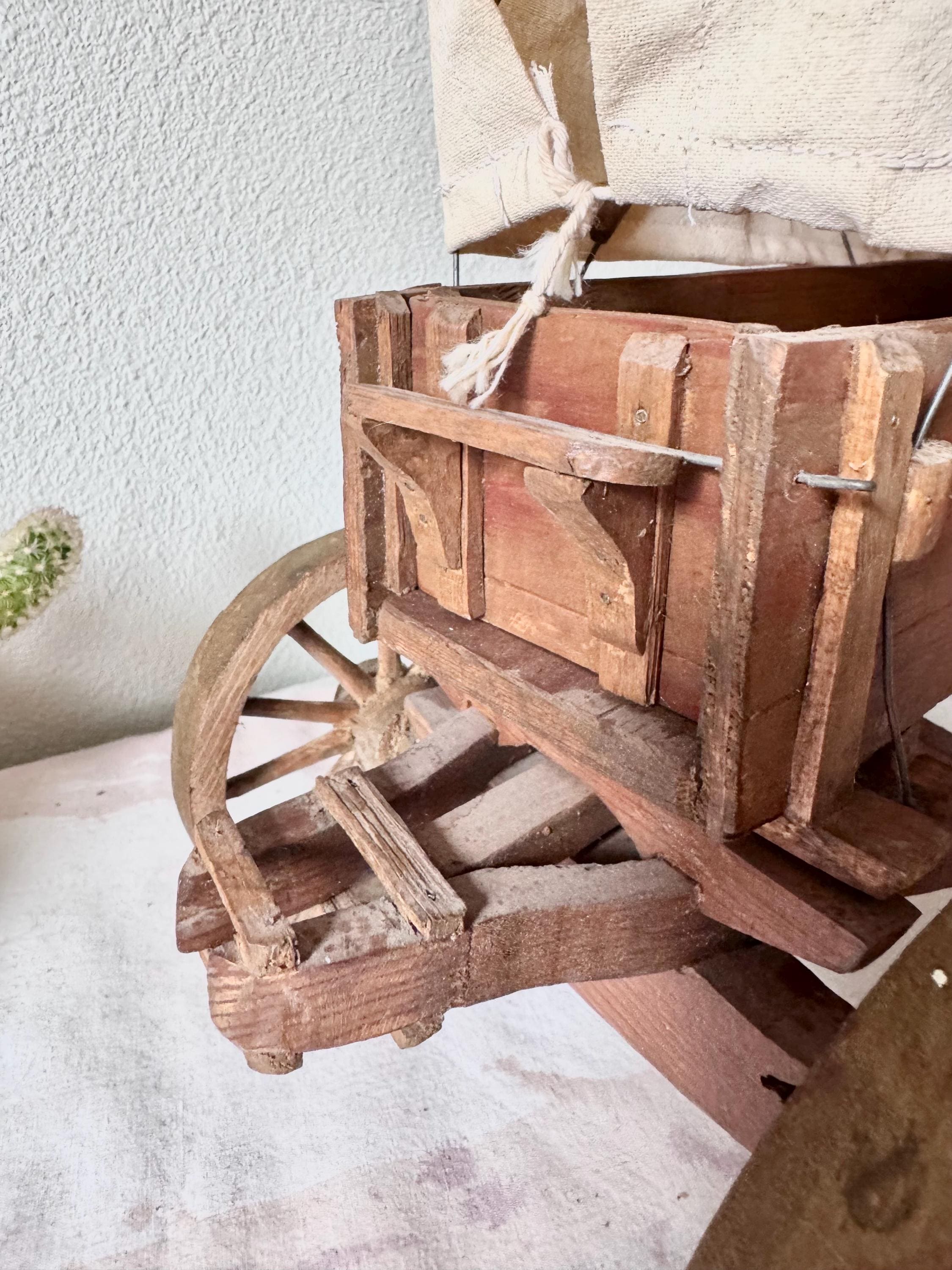 Vintage 16” Wooden Covered Wagon Lamp Conestoga Wagon Light Western ...