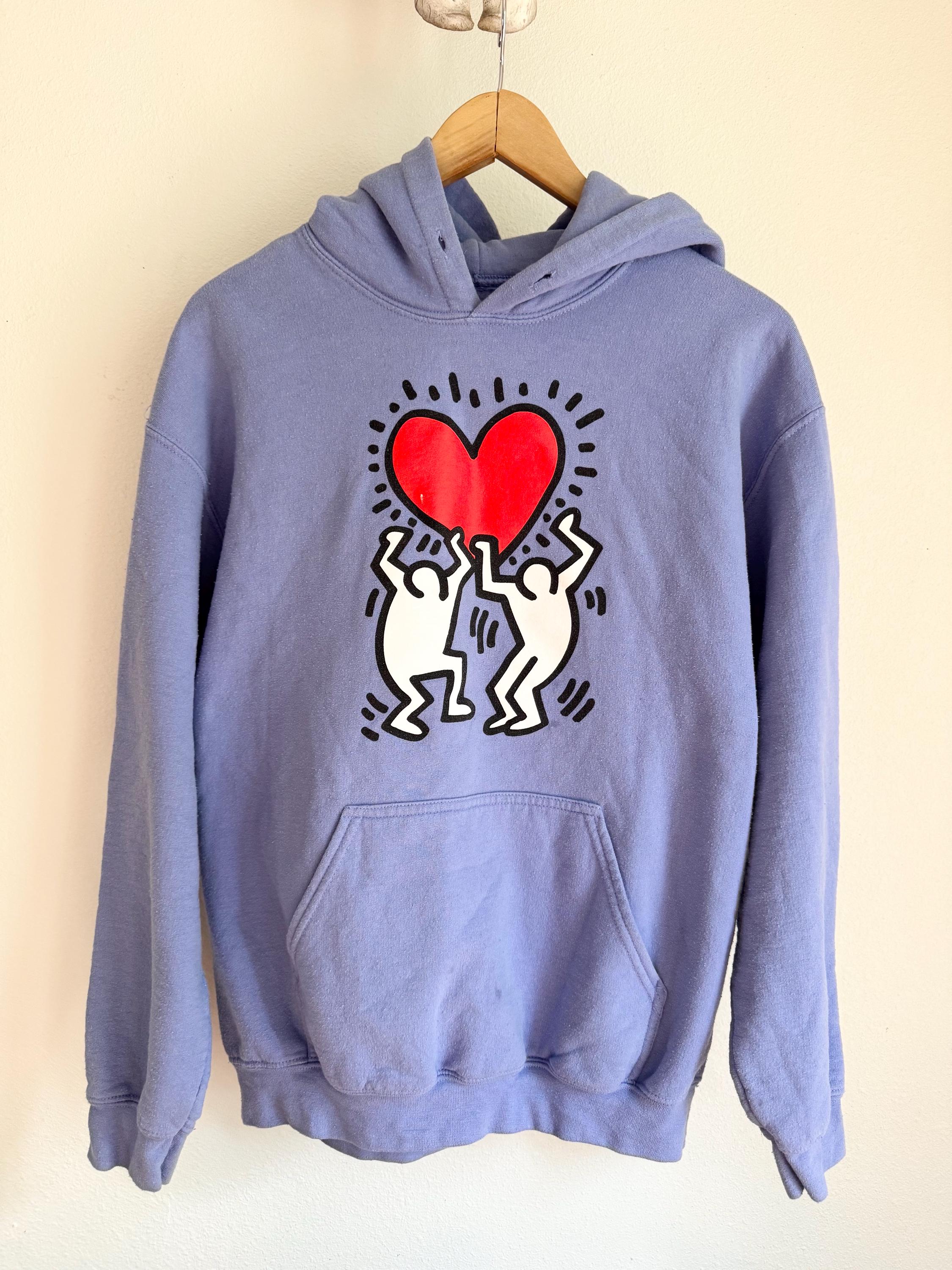 【希少レア】90s Keith Haring Sweat レアカラー　短丈 Keith Haring Authentic Vintage Sweatshirt M Pop Art Street