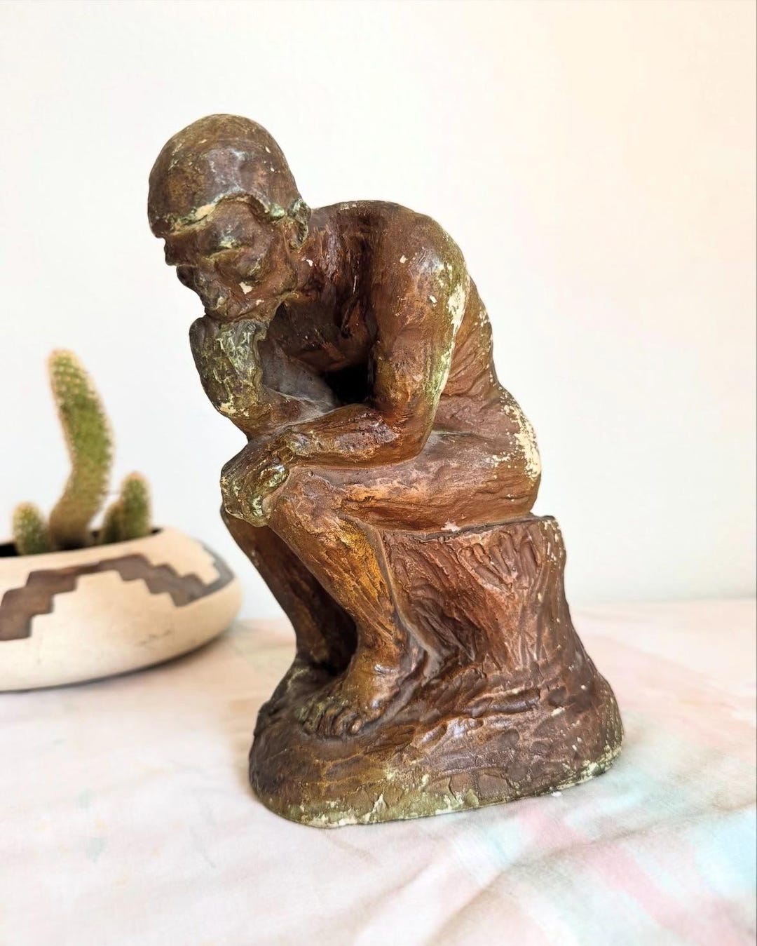 Vintage 1960’s “the Thinker” Thinking Man Sculpture 8” Greek Roman ...