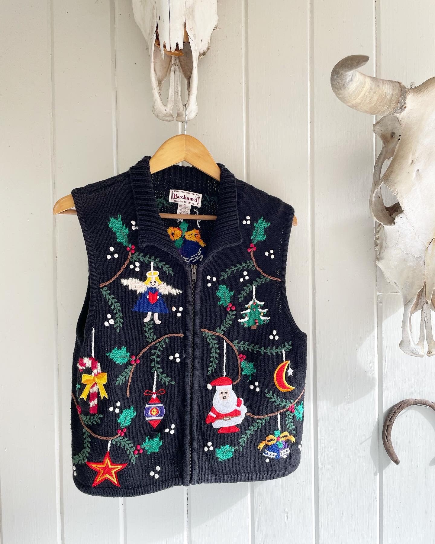 Vintage Bechamel Petites Christmas Holiday Sweater Vest. Yarn - Etsy