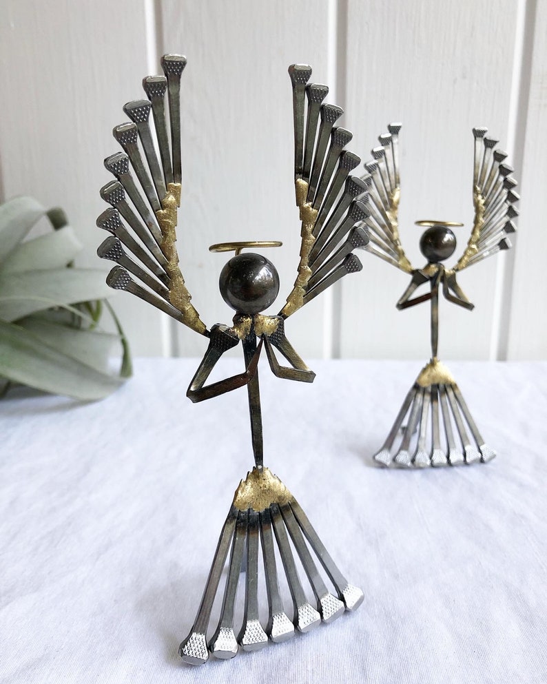 Pair of Angel Horseshoe Nail Art Soldered Horse Shoe Nail Angels. Sculpture  Art & Collectibles brainchild.net