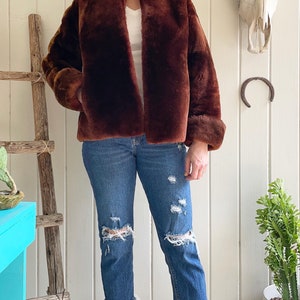Vintage Faux Fur Brown Winter Coat. Fur Jacket. Warm Furry Coat. Ken Coat.