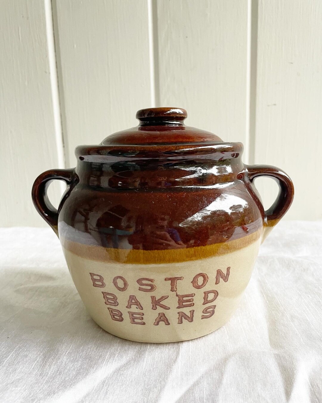 Boston Baked Beans Bean Pot. Bean Crock. Cookie Jar. Country Home. Monmouth Stoneware. Maple