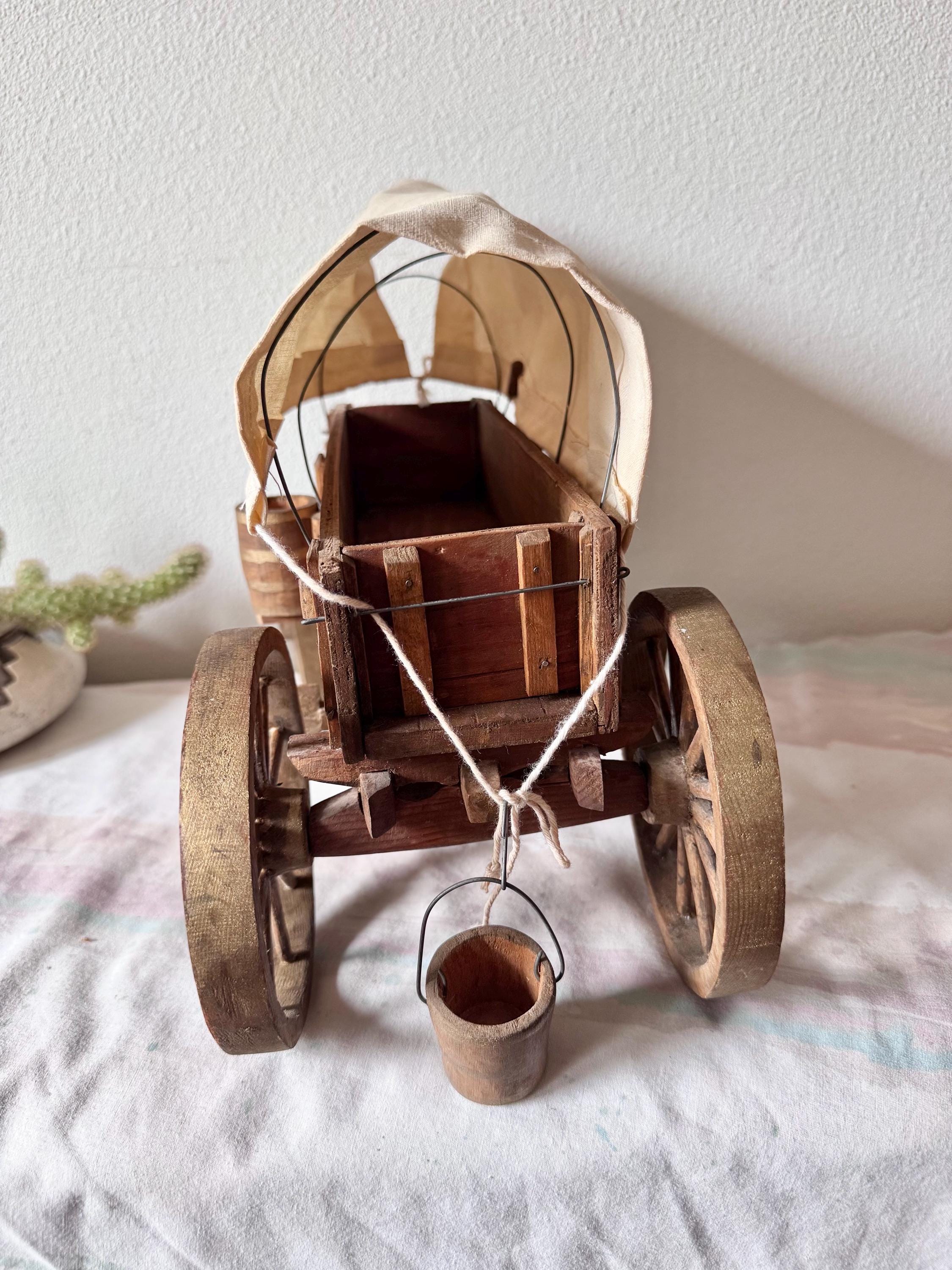 Vintage 16” Wooden Covered Wagon Lamp Conestoga Wagon Light Western ...